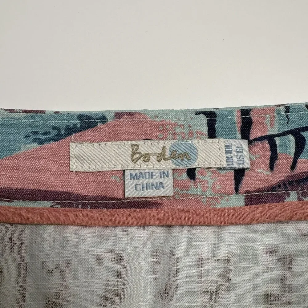 Boden Nancy Riviera Novelty Print Skirt (Sz 6 Long) A-line Knee Length Europe - Picture 8 of 9